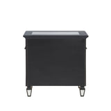 Varian II - Nightstand - Mirrored, Black & Sliver