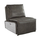 Metier - Power Motion Recliner - Gray Top Grain Leather & Aluminum