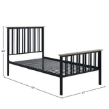 Zudora - Twin Bed - Antique Oak & Black