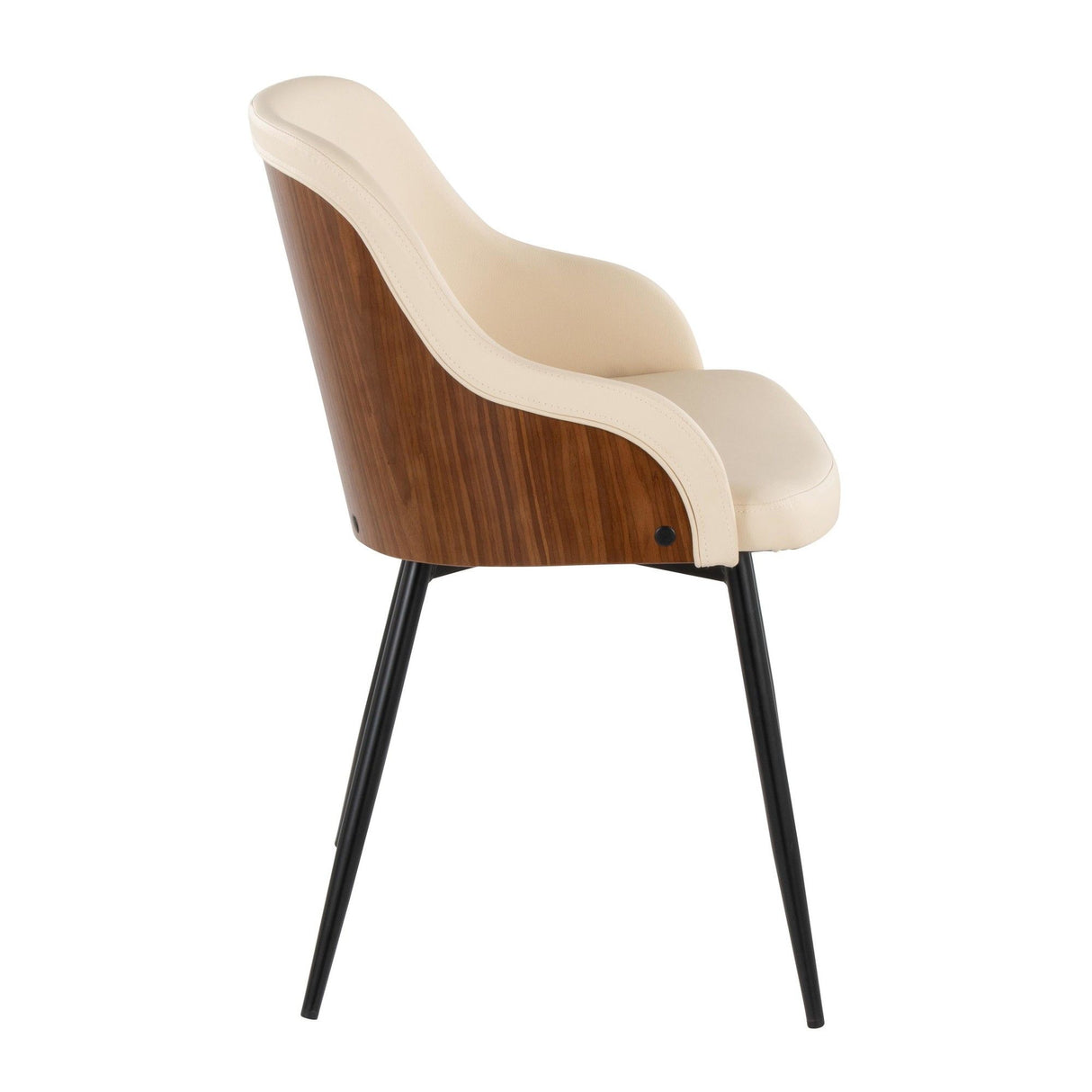 Bacci - Chair (Set of 2) - Black Metal, Walnut Wood