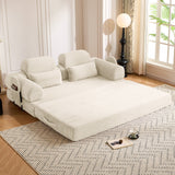 Convertible Sleeper Sofa With & Side Storage Pocket, Foldable Upholstered Couch For Living Room