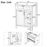 Elegant Bathroom Vanity With Ceramic Sink, Soft Close Doors And Drawers, Double Storage Racks