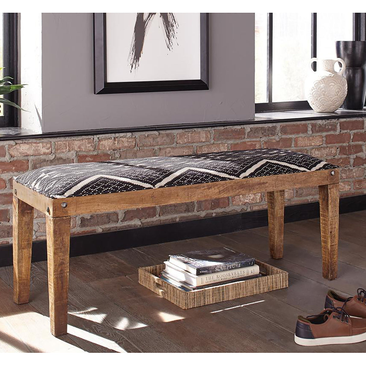 Upholstered Bench - Black