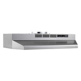 Broan F4036SF under-cabinet range hood, angled front view in stainless