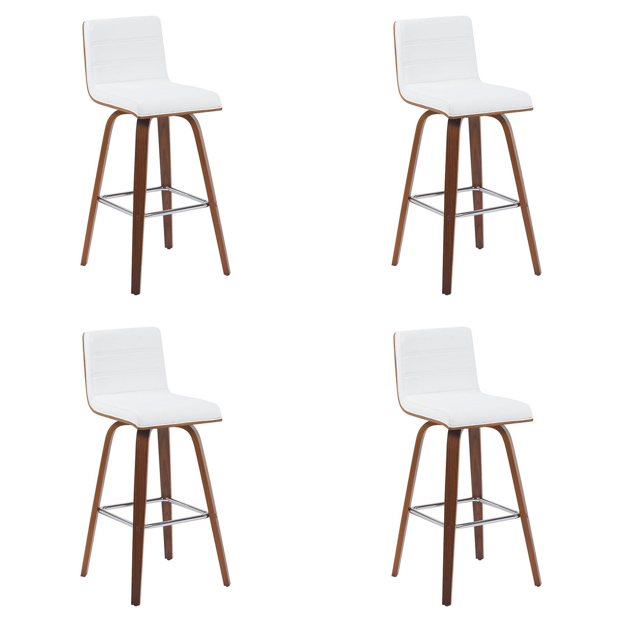 Vienna - Modern Swivel Bar Height Stool - Walnut Finished Wood Frame