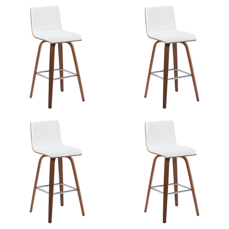 Vienna - Modern Swivel Bar Height Stool - Walnut Finished Wood Frame