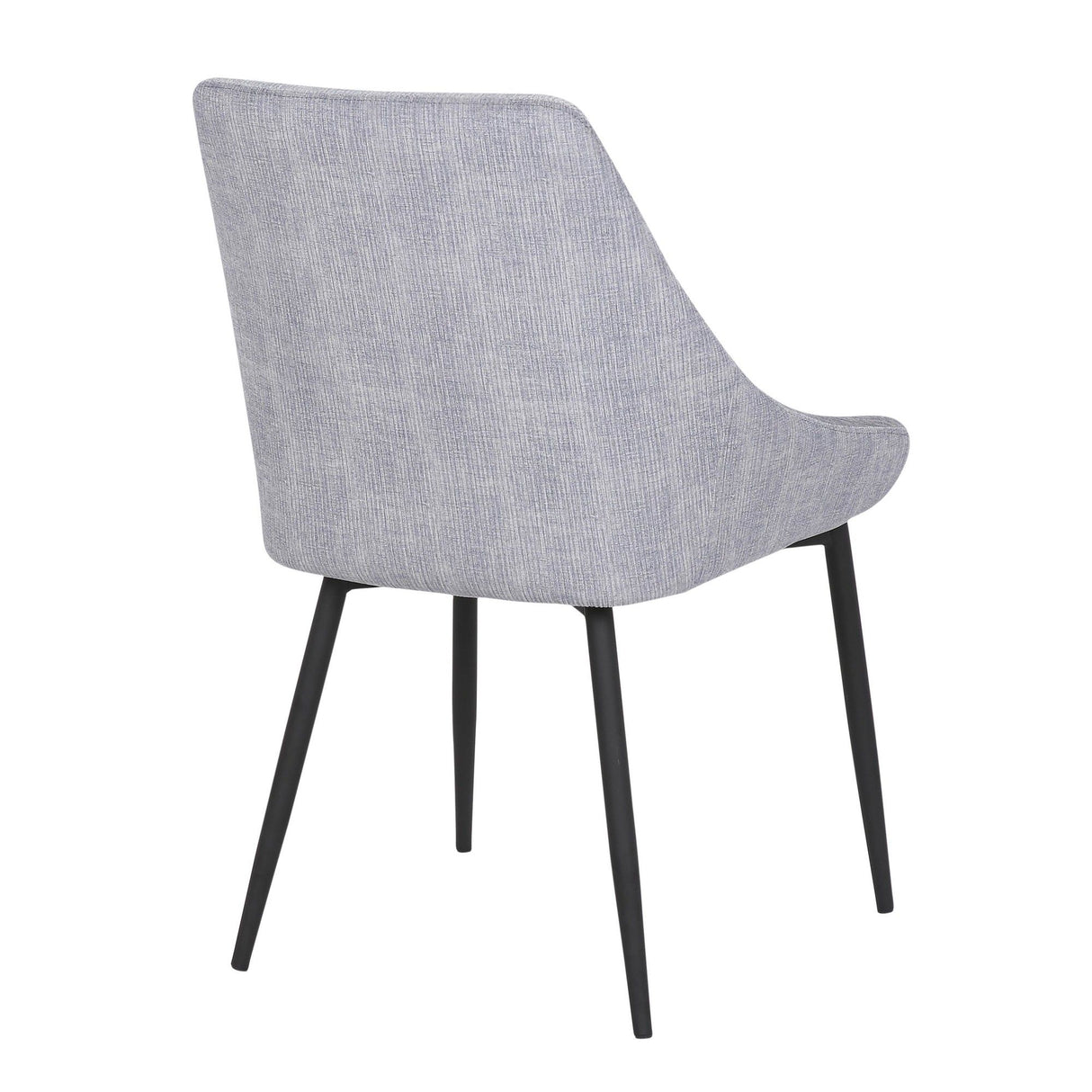 Diana - Contemporary Chair (Set of 2) - Black Metal And Gray Corduroy Fabric