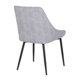 Diana - Contemporary Chair (Set of 2) - Black Metal And Gray Corduroy Fabric