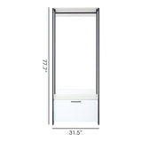 Fiona - Contemporary Wood And Metal Walk In Closet With Drawers