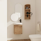 Wall Mounted Bathroom Vanity With Sink And Storage Rack, Soft Close Doors