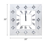 Hessa - Wall Clock - Mirrored & Faux Rhinestones