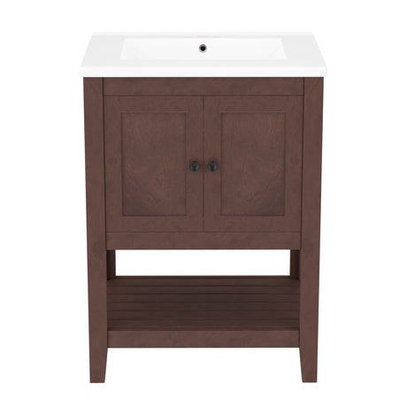 Modern Bathroom Vanity With Sink And Open Shelf