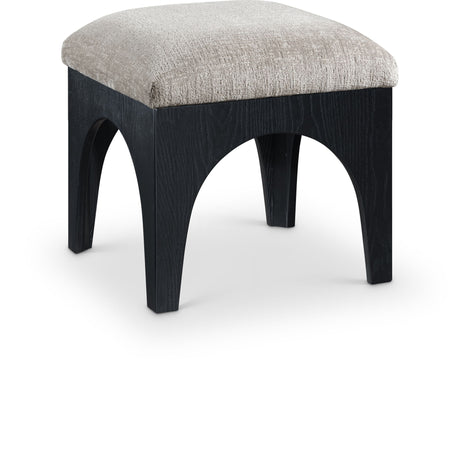 Lawson - Chenille Fabric Ottoman - Black Base
