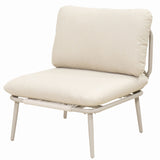 Modular Patio Armless Sofa Chair With Thick Cushion - Off White