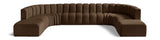 Arc - Velvet 10 Piece Modular Sofa - Brown