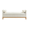 Upholstered End Of Bed Bench With Arms & 2 Bolsters For Bedroom