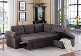 Katie - Sleeper Sectional Sofa With Storage Ottoman, Storage Arm - Brown