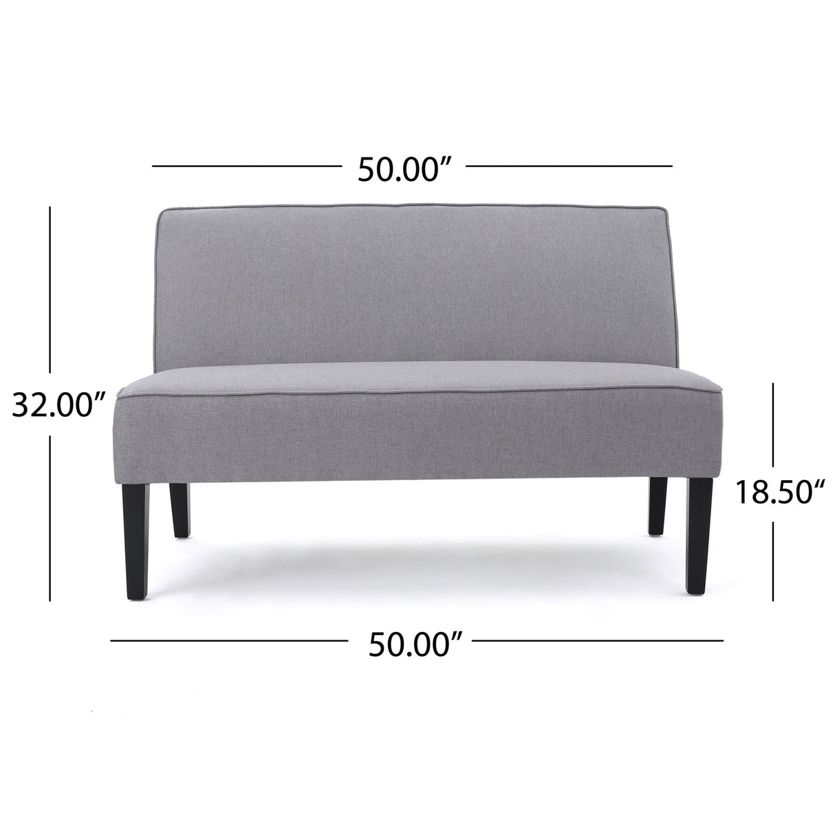 Contemporary Loveseat With Upholstered Fabric And Birch Wood Legs - Light Gray