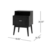 Starla - Wooden Nightstand - Black