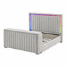Elliot - Bed With Immersive Sound, LED Lighting, Fireplace Footboard, TV Lift