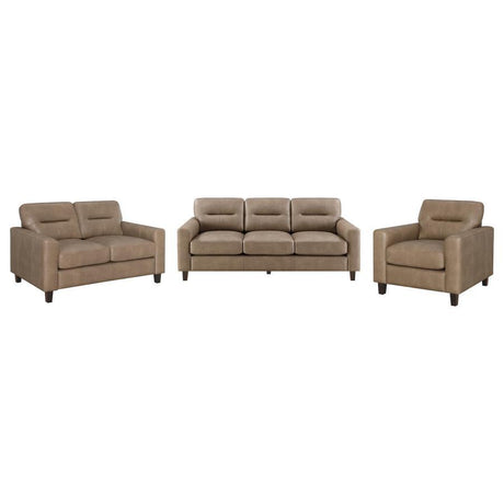 Scotland - Faux Leather Upholstered Sofa Set