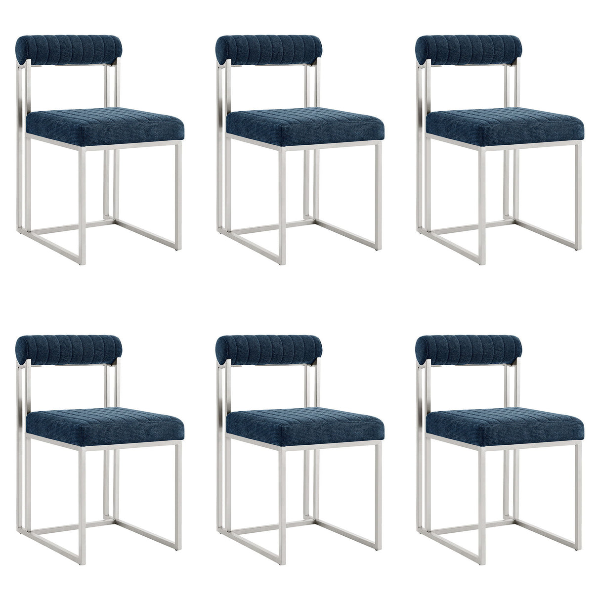 Anastasia - Dining Room Chair Set With Brushed Silver Frame