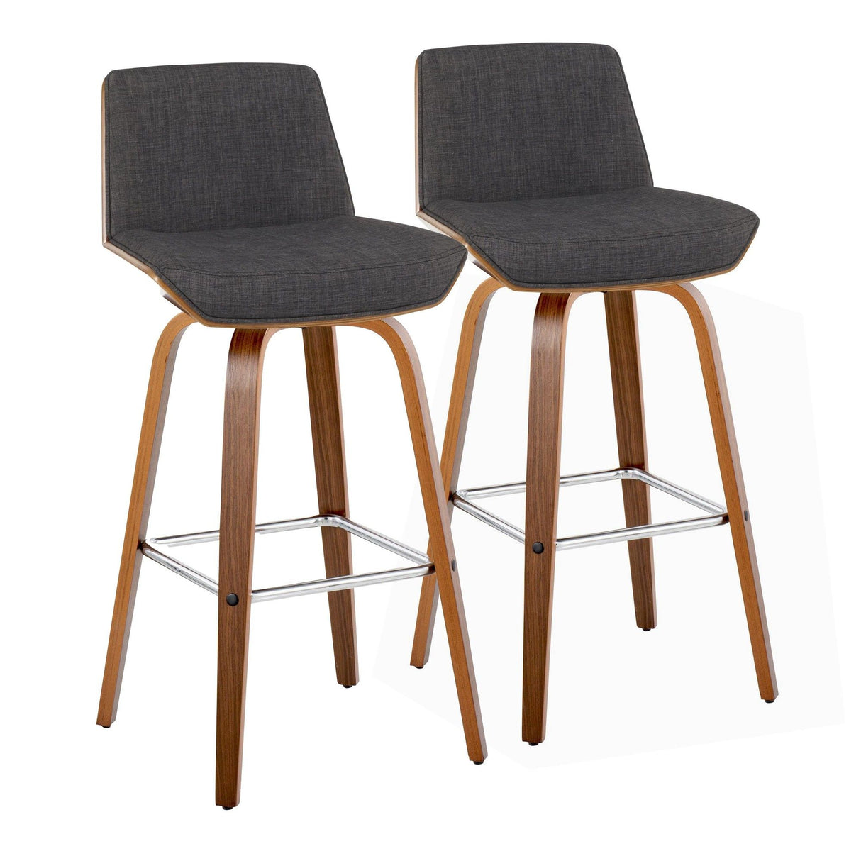 Corazza - 30" Fixed-Height Barstool (Set of 2) - Charcoal