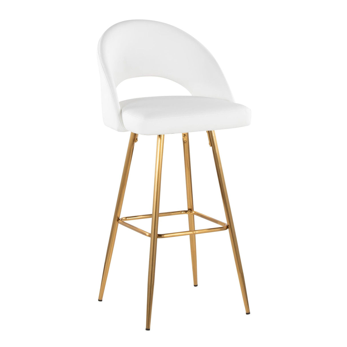 Renee - Upholstered Fixed-Height Barstool (Set of 2) - Gold Base