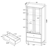 Nestor - 2 Drawer Tall Accent Cabinet With 2 Doors - Rustic