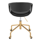 Curvo - Upholstered Task Chair - Gold Metal Base