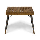 Kayla - Outdoor Foldable 2 Seater Chat Set - Brown / Gray