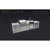 Mont Alpi Deluxe Series 11 Ft Propane Outdoor Kitchen Island w/ Side Burner, Kegerator & Fridge - MAi400-DKEGFC