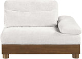 Turin - Chenille Fabric Upholstered Modular Arm Chair - Walnut Base