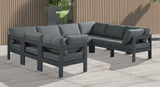 Nizuc - Outdoor Patio 8 Piece Modular Sectional With Gray Frame