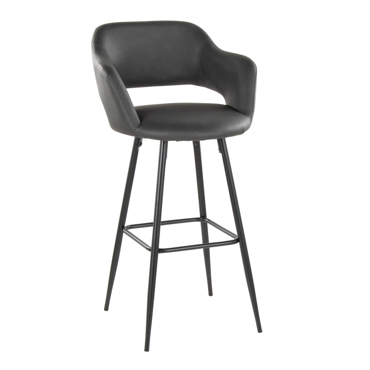 Margarite - 30" Fixed-Height Barstool - Black Metal (Set of 2)