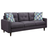 Montebello - Tufted Sofa With Track Arm Upholstered - Gray