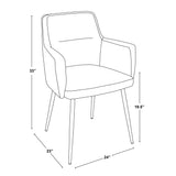 Canary-Andrew - 5 Piece Dining Room Set - Silver Metal, White MDF, Chrome Metal, Gray Faux Leather