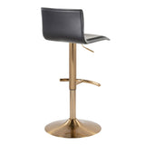 Mara - Adjustable Barstool (Set of 2) - Gold Metal