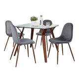 Folia - Square Pebble 5 Piece Dining Set - Gray