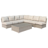 Comfortable Modern Patio Rattan Sectional Set With Cushions
