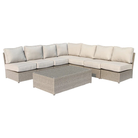 Comfortable Modern Patio Rattan Sectional Set With Cushions