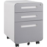 3 Drawer Mobile File Cabinet Under Desk Office, Simple Style Versatile Storage Cabinet For Legal / Letter / A4 Files, 5 Wheel Design Anti-Tilting Cold Rolled Steel Waterproof Moisture-Proof