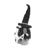 Gnome With 'Boo' Banner, For Halloween Decor - Black White