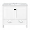Bathroom Vanity With Sink, Soft Close Doors, Double Shelves & Divided Drawer