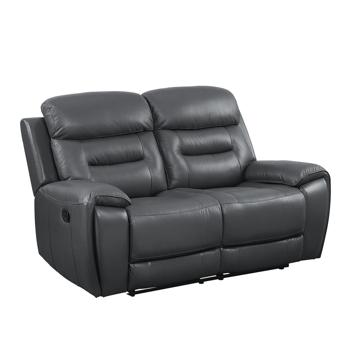 Lamruil - Motion Loveseat - Gray Top Grain Leather