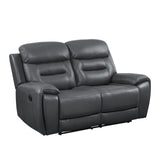 Lamruil - Motion Loveseat - Gray Top Grain Leather