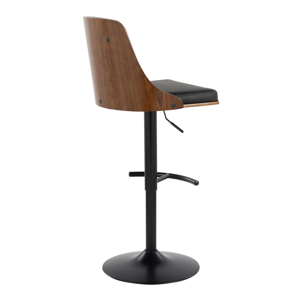 Gianna - Mid Century Modern Adjustable Barstool, Swivel With Rounded T Footrest (Set of 2)