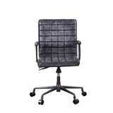 Barack - Office Chair - Vintage Black Top Grain Leather & Aluminum