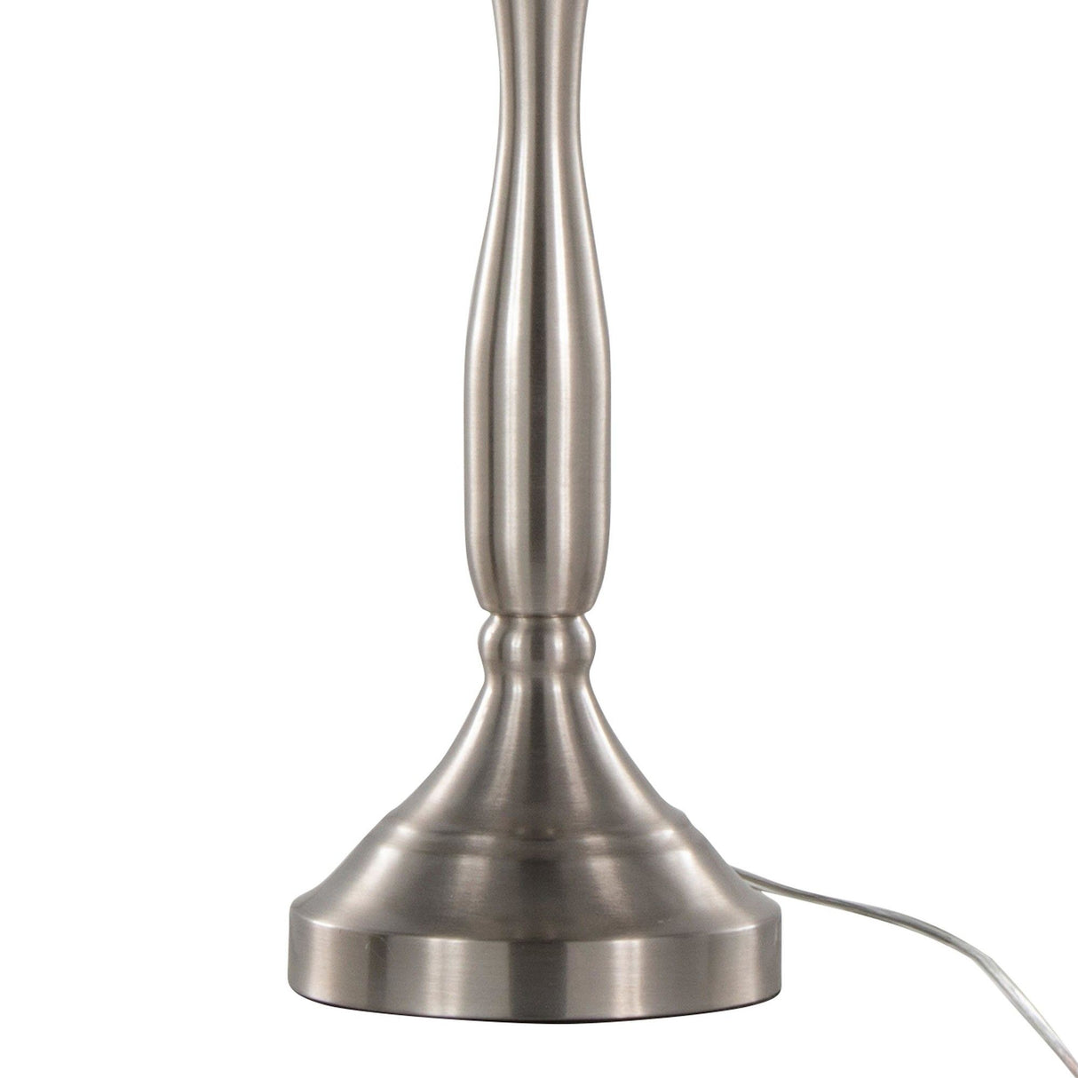 Sawyer - Contemporary Metal Table Lamp (Set of 2) - Brushed Nickel With White Linen Shade And Built - In Usb Port From Grandview Gallery