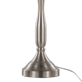 Sawyer - Contemporary Metal Table Lamp (Set of 2) - Brushed Nickel With White Linen Shade And Built - In Usb Port From Grandview Gallery